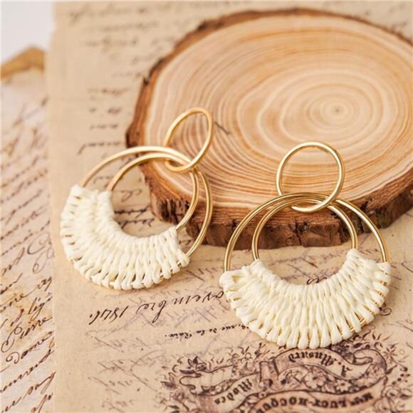 Boho Hoop Earrings for Women – Fun Summer Beach Style - Picture 3 of 7